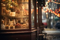 A grocery storefront decoration christmas festival. 