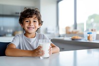 Smile table happy milk. 