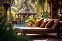 A relaxing tropical resort architecture furniture tropics. 