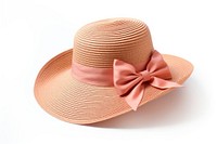 Ribbon bow hat white background. 