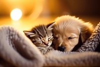 Blanket animal kitten puppy. AI generated Image by rawpixel.