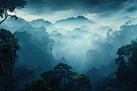 Rainforest landscape tree rainforest outdoors. AI generated Image by rawpixel.