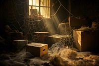 Spider web box lighting cardboard. AI generated Image by rawpixel.