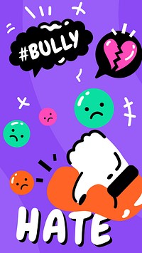 Bullying colorful illustration iPhone wallpaper