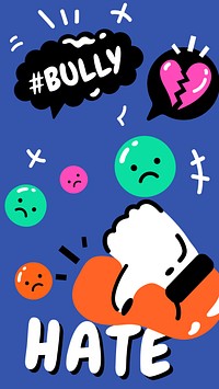 Bullying colorful illustration iPhone wallpaper