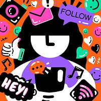 Social media lifestyle colorful illustration, design resource