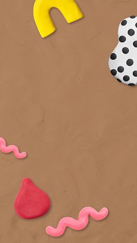 Plasticine clay textured iPhone wallpaper, brown background