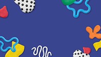 Plasticine clay blue computer wallpaper, frame design
