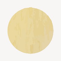 Beige circle badge, geometric shape vector