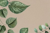 Leaf border brown background