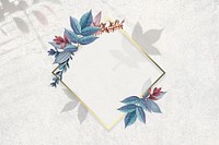 Floral rhombus gold frame