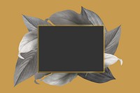 Aesthetic gray leaf gold frame