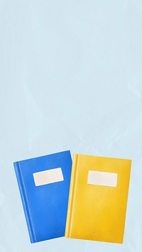 Notebooks, stationery phone wallpaper, digital paint illustration