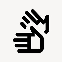 Sign language hand flat icon vector