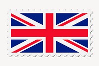 British flag stamp clipart, national symbol illustration. Free public domain CC0 image.