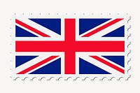 British flag stamp sticker, national symbol illustration psd. Free public domain CC0 image.