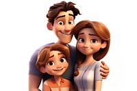 Family cartoon adult white background. AI generated Image by rawpixel.