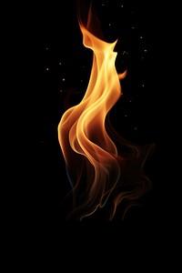 Flame fire black background illuminated. AI generated Image by rawpixel.