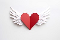 Symbol heart white wing. 