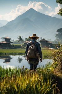 Backpack landscape mountain adult. 