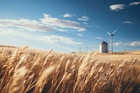 Windmill field architecture landscape. 