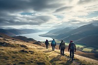 Hiking landscape adventure mountain. 