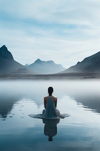 Landscape mountain outdoors sitting. 