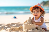 Beach sand baby outdoors. 