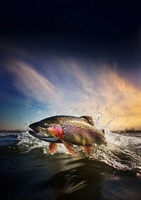 Rainbow trout Fish fish outdoors animal. 