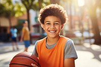 Boy basketball player cheerful portrait sports. 