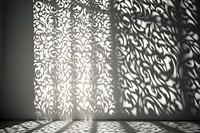 A shadow is cast by window in the facade in iran wall architecture building.