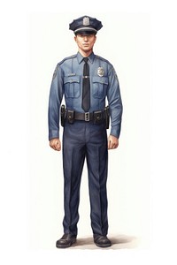 Policeman officer adult white background. 