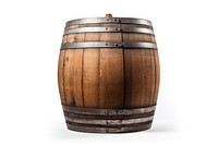 Old wooden wine barrel keg white background. AI generated Image by rawpixel.