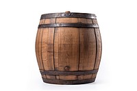 Old wooden wine barrel keg white background. AI generated Image by rawpixel.