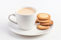 Milktea cup biscuit coffee. 