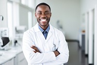 Black dentist smiling doctor adult. 