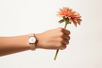 Flower hand wristwatch finger. AI generated Image by rawpixel.