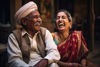 Indian couple laughing adult togetherness. 