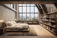Modern apartment room loft architecture furniture. AI generated Image by rawpixel.