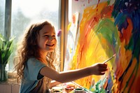 Painting smiling smile child. 