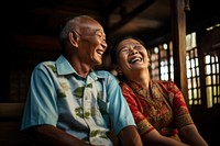 Southeast asian couple laughing adult togetherness. 