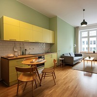 Rental apartment architecture furniture flooring. AI generated Image by rawpixel.