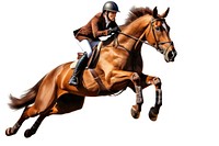 A brown horse jumping mammal animal. AI generated Image by rawpixel.