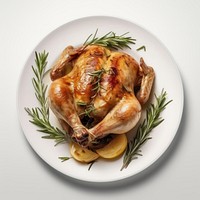 Plate rosemary roasted dinner. AI generated Image by rawpixel.