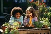 Gardening outdoors nature child. 