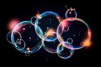 Soap bubble effect, black background, 