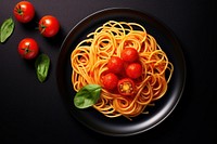 Spaghetti plate pasta food. AI generated Image by rawpixel.