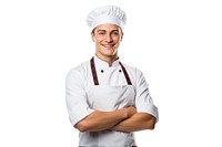 Chef adult smile white background. 