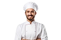 Chef adult smile white background. AI generated Image by rawpixel.