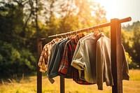 Outstore sunlight outdoors clothesline. 